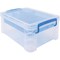 Advantus Stackable Storage Tote W/ Lid, 14-3/10 in L x 10-3/10 in W x 6-1/2 in H, Clear, Blue AVT37371 - alternate 3